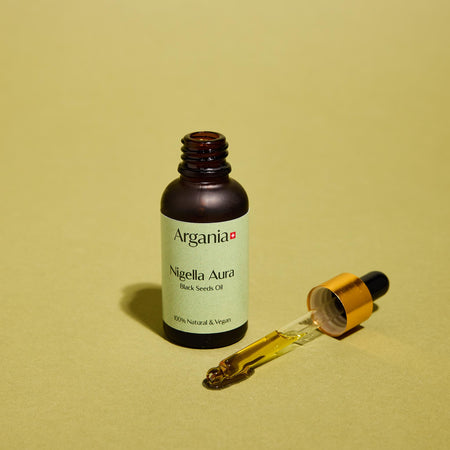 Nigella Aura® 30ml – Huile de nigelle pure, l’arme naturelle contre le psoriasis, l’eczéma et l’acné
