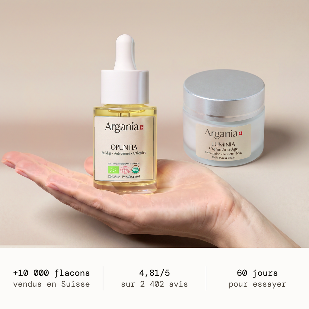 Pack routine figue de Barbarie Argania — huile Opuntia 30 ml et crème Luminia 50 g